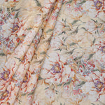 Caramel Peony Floral Print Hakoba Fabric