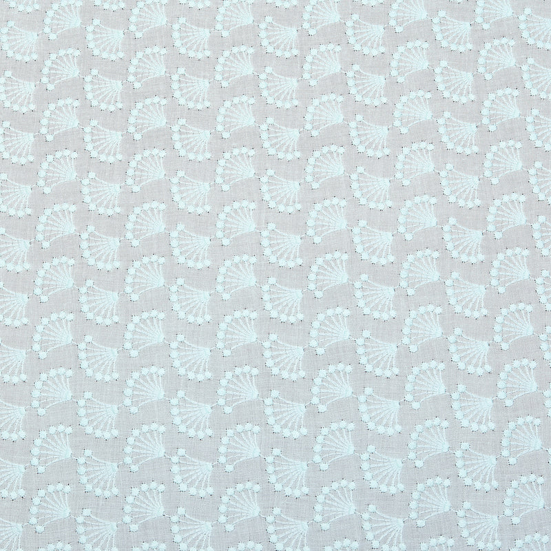 Aqua Dandelions Embroidered Hakoba Fabric