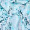 Aqua Floral Abstract Hakoba Fabric