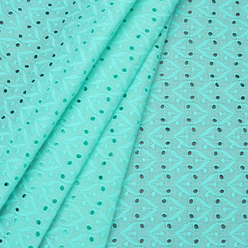 Aqua Leaves Hakoba Fabric