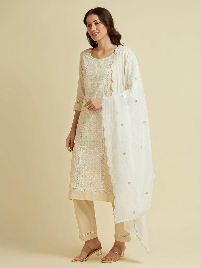 CREAM PIE HAKOBA KURTA SET