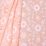 Dual Tone Peach Floral Hakoba Fabric