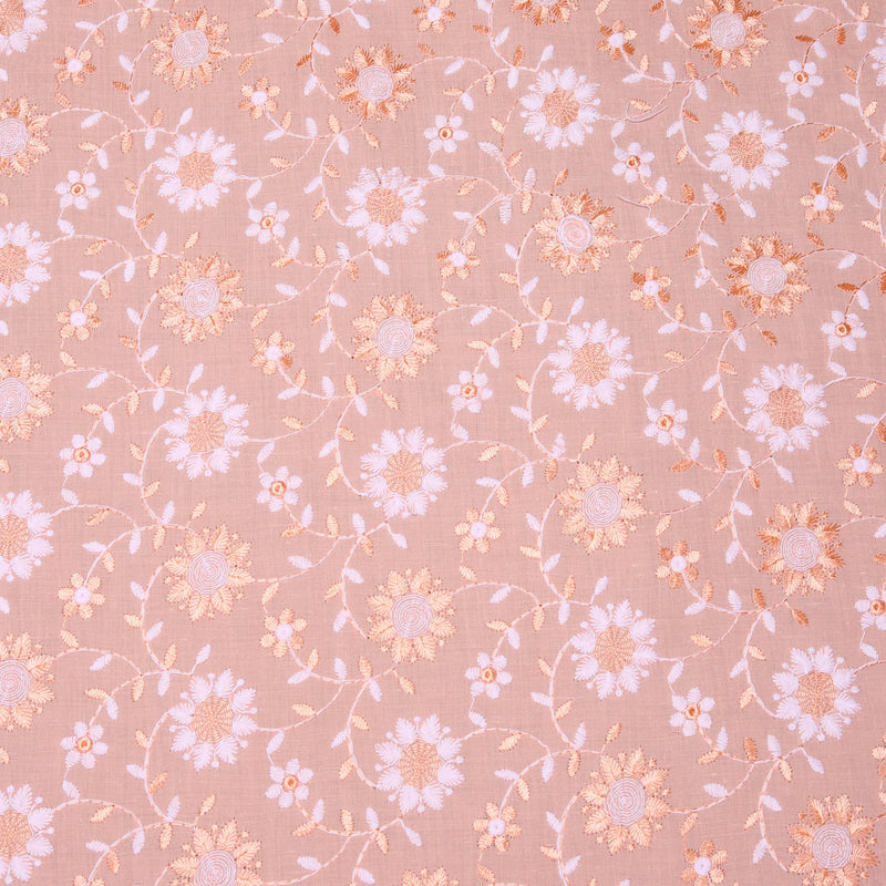 Dual Tone Peach Floral Hakoba Fabric