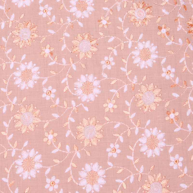 Dual Tone Peach Floral Hakoba Fabric