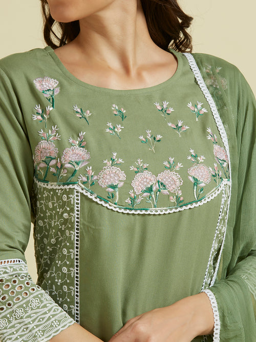 GREEN SHIA HAKOBA KURTA SET