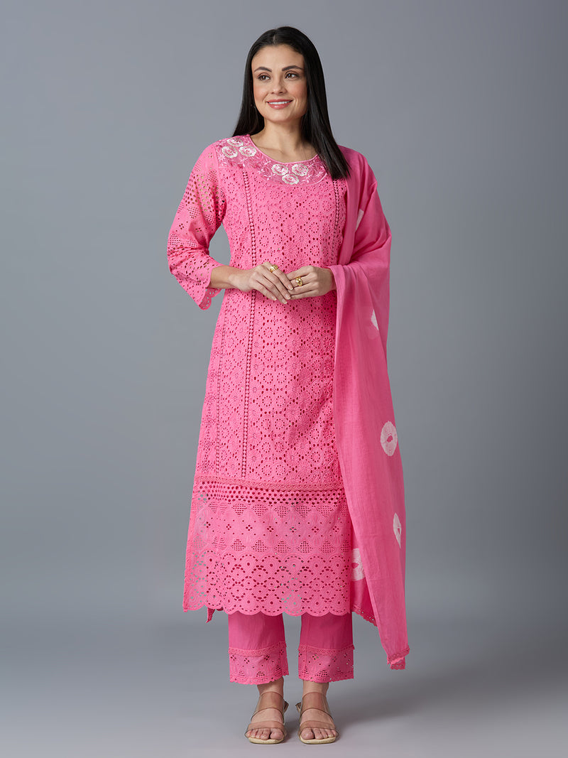 HAKOBA LUXE ALIA PINK KURTA SET