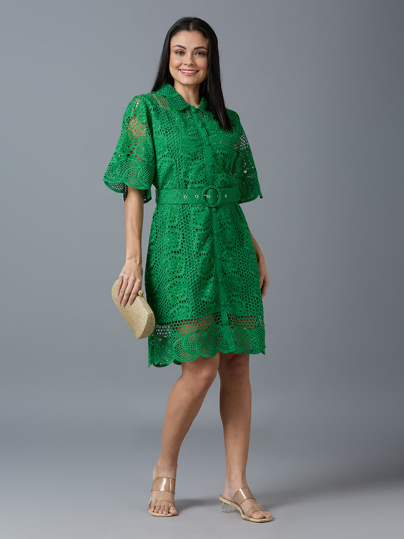 HAKOBA LUXE STAR GREEN DRESS