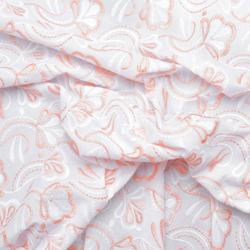 Layla Multi Peach Scallop Hakoba Fabric