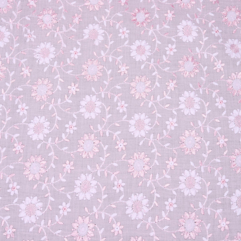 Light Pink Dual Tone Floral Hakoba Fabric