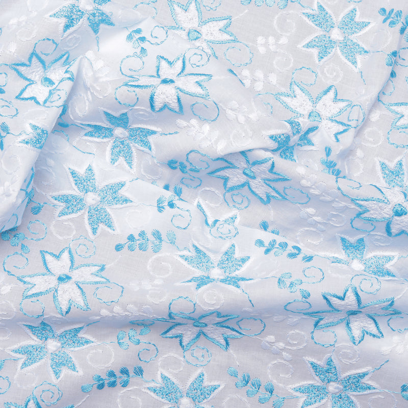 Maya Multi Blue Scallop Hakoba Fabric