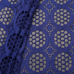 Navy Blue Premium Cotton Schiffli Fabric