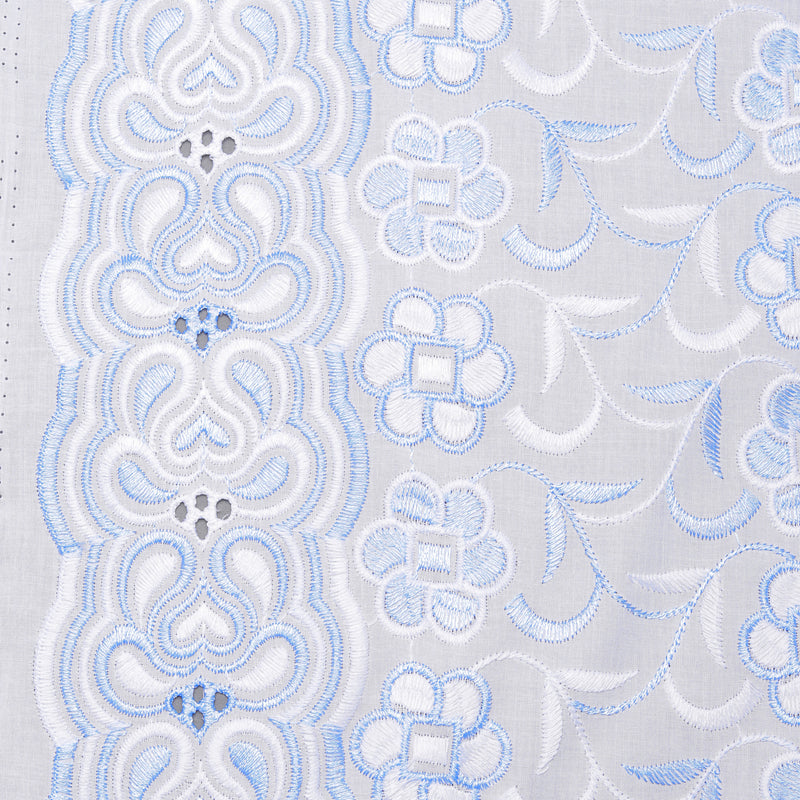 Oma Multi Blue Scallop Hakoba Fabric