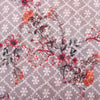Peach Flower Printed Embroidered Georgette Hakoba Fabric