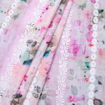 Pink Floral Abstract Hakoba Fabric