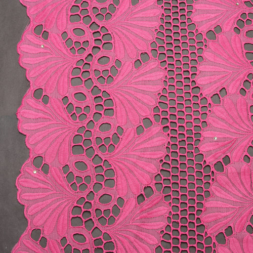Pink Premium Cotton Schiffli Fabric