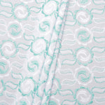 Qua Multi Green Scallop Hakoba Fabric