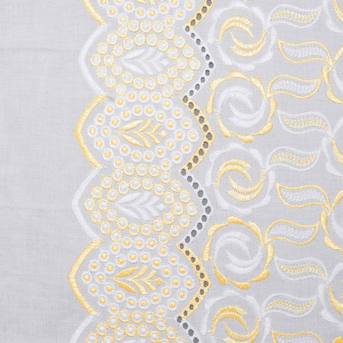 Qua Multi Yellow Scallop Hakoba Fabric