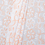 Raha Multi Peach Scallop Hakoba Fabric