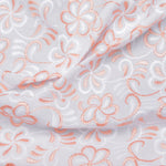 Raha Multi Peach Scallop Hakoba Fabric