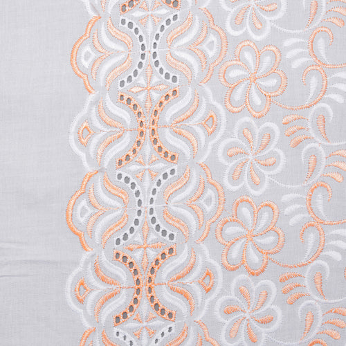 Raha Multi Peach Scallop Hakoba Fabric