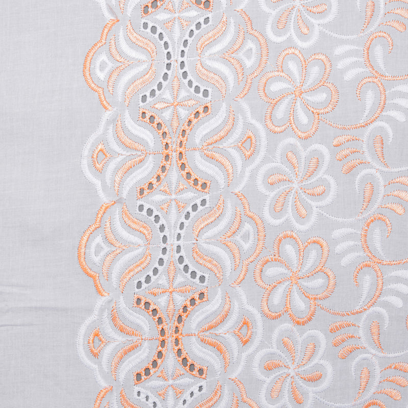 Raha Multi Peach Scallop Hakoba Fabric