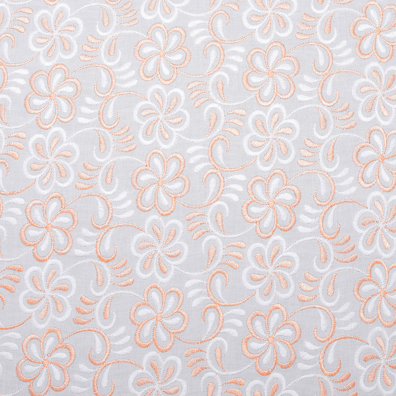 Raha Multi Peach Scallop Hakoba Fabric