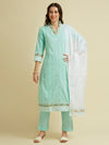 SEA GREEN HAKOBA KURTA SET