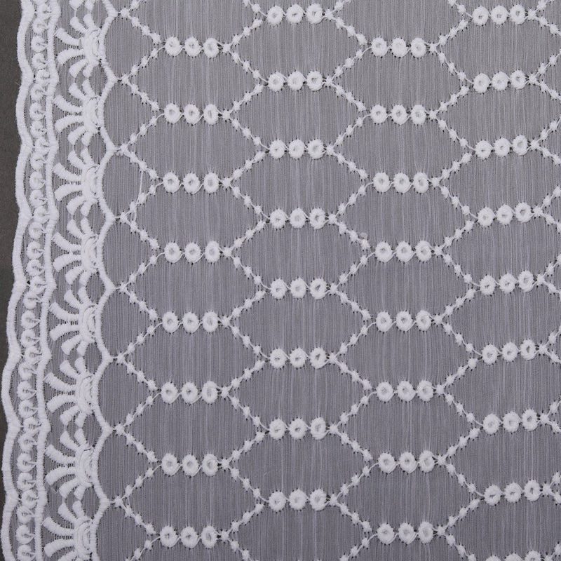 Three Coral Embroidered White Hakoba Dupatta