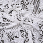 White Border Premium Cotton Schiffli Fabric
