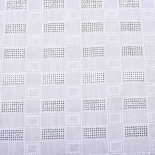 White Box Cutwork Premium Hakoba Fabric