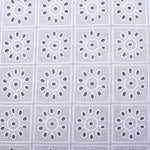 White Square Cutwork Premium Hakoba Fabric