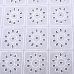 White Square Cutwork Premium Hakoba Fabric