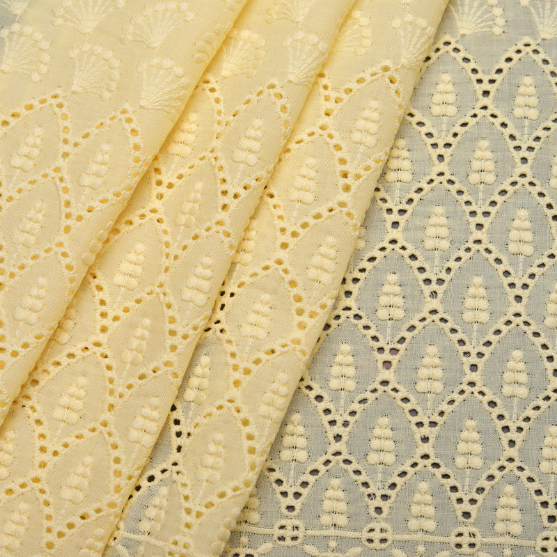 Yellow Dandelions Embroidered Hakoba Fabric