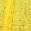 Yellow Premium Cotton Schiffli Fabric