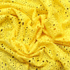 Yellow Premium Cotton Schiffli Fabric