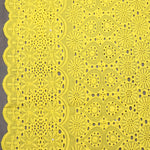 Yellow Premium Cotton Schiffli Fabric