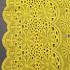 Yellow Premium Cotton Schiffli Fabric