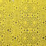 Yellow Premium Cotton Schiffli Fabric