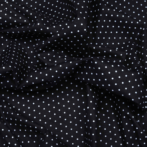Black Polka Dots Print Fabric