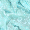 Blue Dual Tone Floral Hakoba Fabric