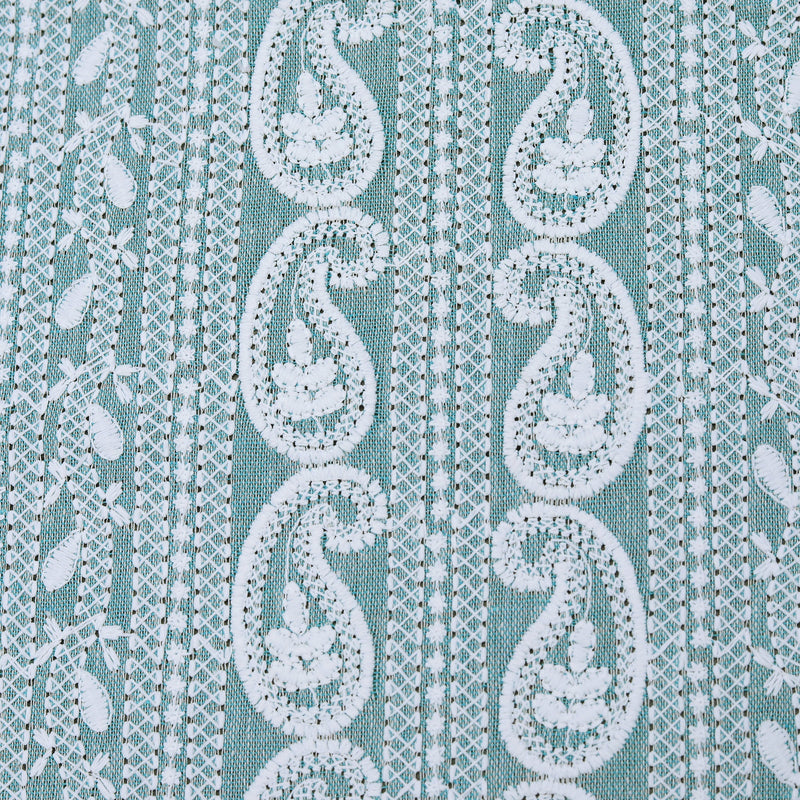Frozen Blue Botanical Cotton Fabric