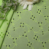 Green Bindi Embroidered Premium Cotton Fabric