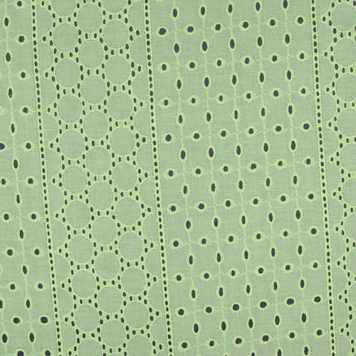 Green Stripes Border Hakoba Fabric