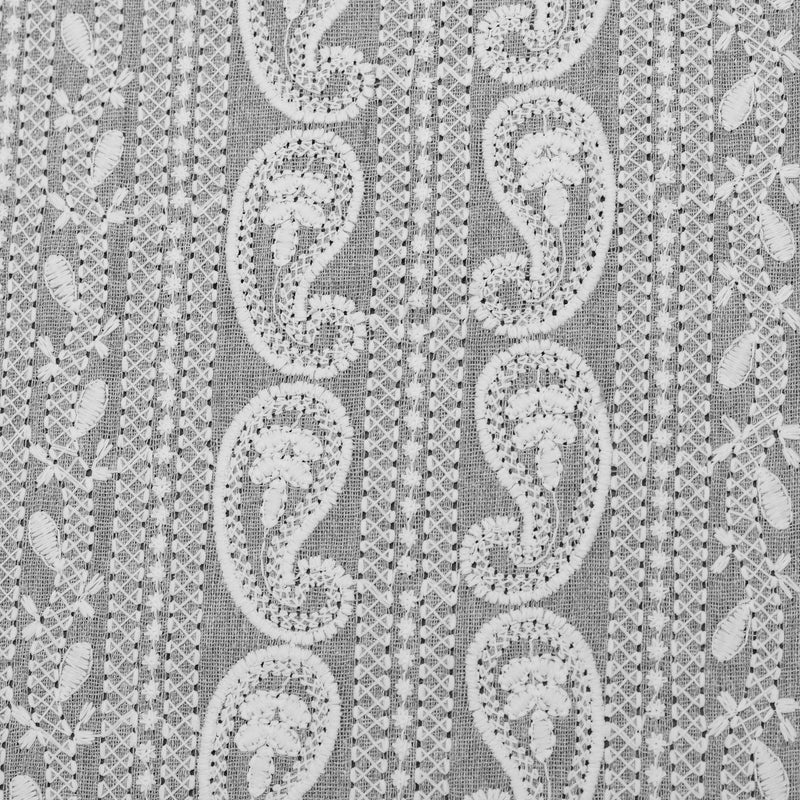 Grey Botanical Cotton Fabric