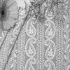 Grey Botanical Cotton Fabric