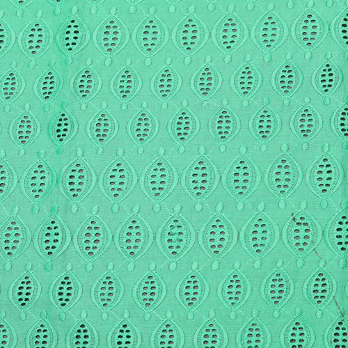 Hakoba Green Oval Embroidered Fabric