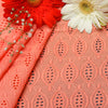Hakoba Peach Oval Embroidered Fabric