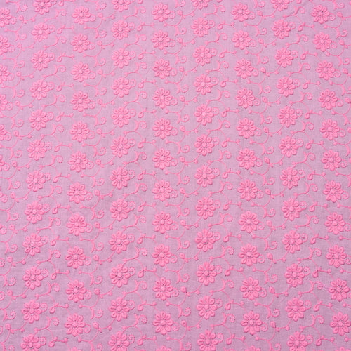 Hakoba Pink Floral Embroidered Fabric