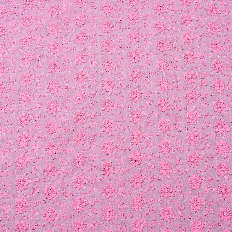 Hakoba Pink Floral Embroidered Fabric