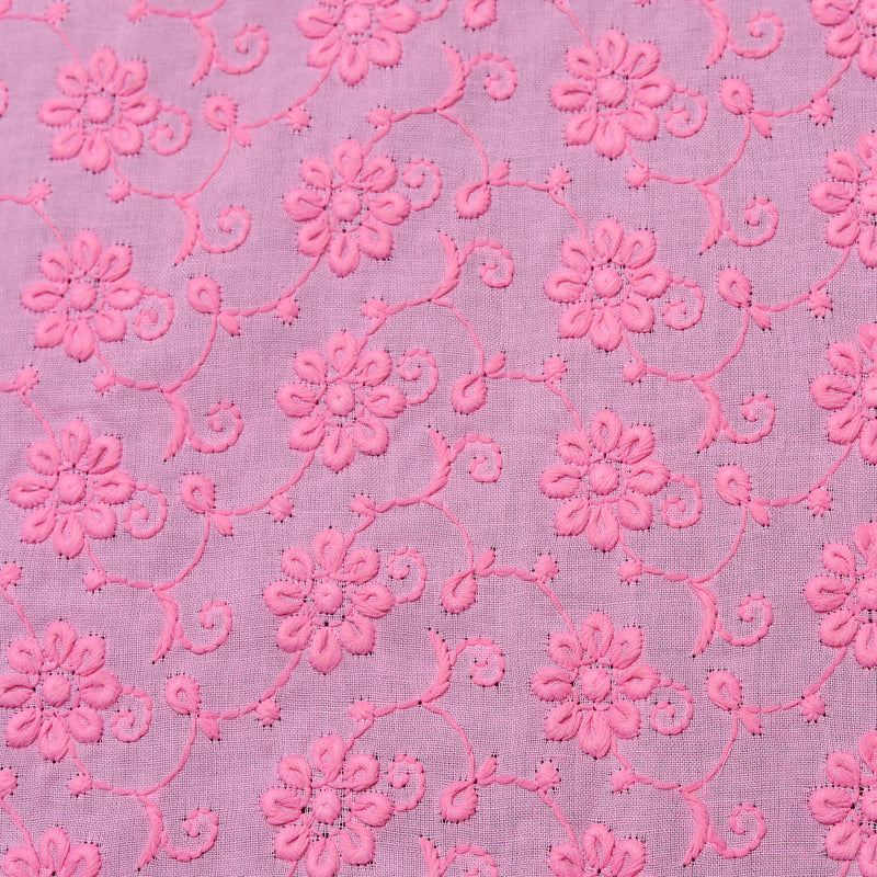 Hakoba Pink Floral Embroidered Fabric